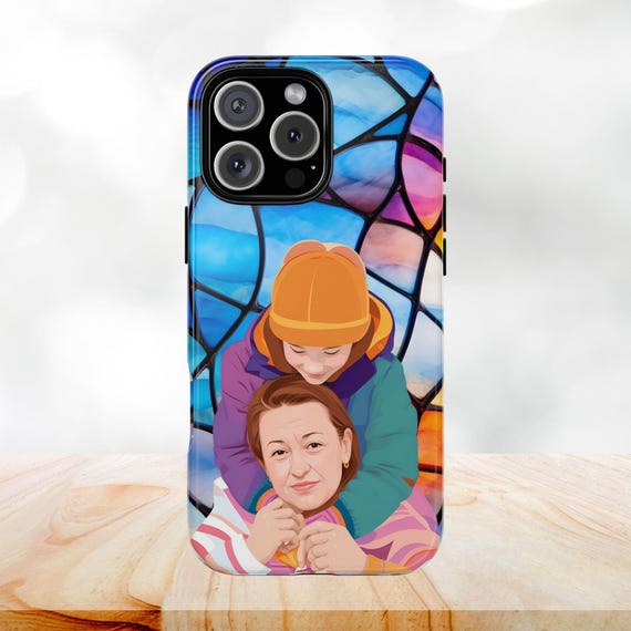 Stained Glass Grandma Portrait Phone Case: New Grandma Gift
