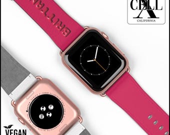 Custom Name iWatch Band: Crocodile Vegan Leather Strap