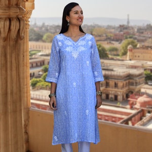 Ayurvastram AMAL Printed Pure Soft Cotton Long Tunic Kurta Dress: Made to Order
