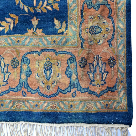 手織りウールラグ - アンタルヤ 202 - ブルー ラスト - 167 x 233 cm