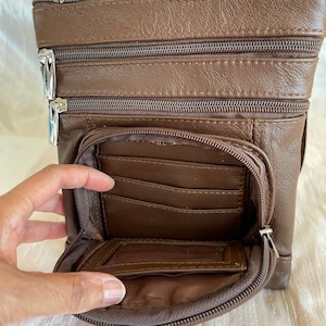 Leather brown purse bag Leather purse crossbody fully adjustable strap