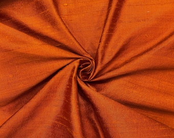 Burnt orange Red 100% dupioni silk fabric yardage By the Yard *Now 55" wide* SAME DAY SHIPPING