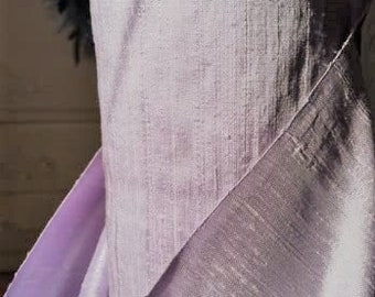 Soft Lilac Lavender Light Purple 100% dupioni silk fabric yardage By the Yard 55" wide SAME DAY SHIPPING