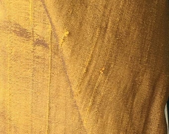 Yellow Topaz Brown 100% dupioni silk fabric yardage By the Yard 45" wide SAME DAY SHIPPING