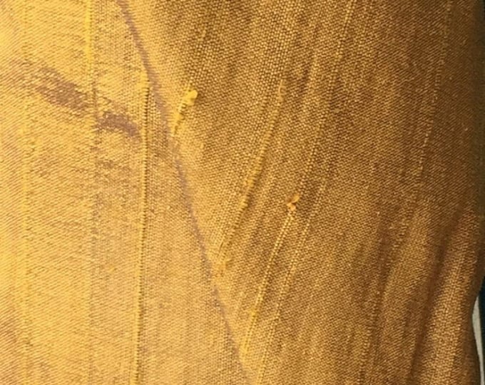 Yellow Topaz Brown 100% dupioni silk fabric yardage By the Yard 45" wide SAME DAY SHIPPING