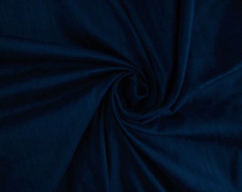 Bright Navy Blue 100% dupioni silk fabric yardage By the Yard *Now 55" wide* SAME DAY SHIPPING