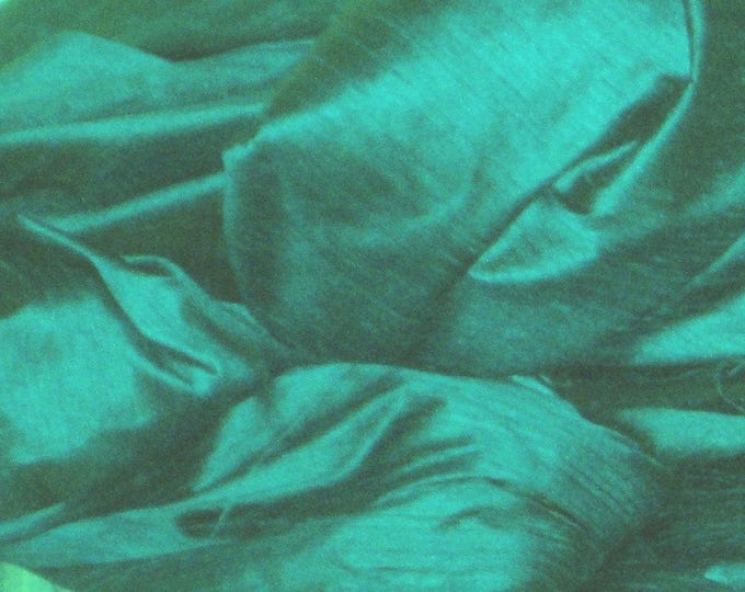 Peacock Teal Green 100% dupioni silk fabric yardage By the Yard *Now 45" wide* *New color as of May 2025* SAME DAY SHIPPING