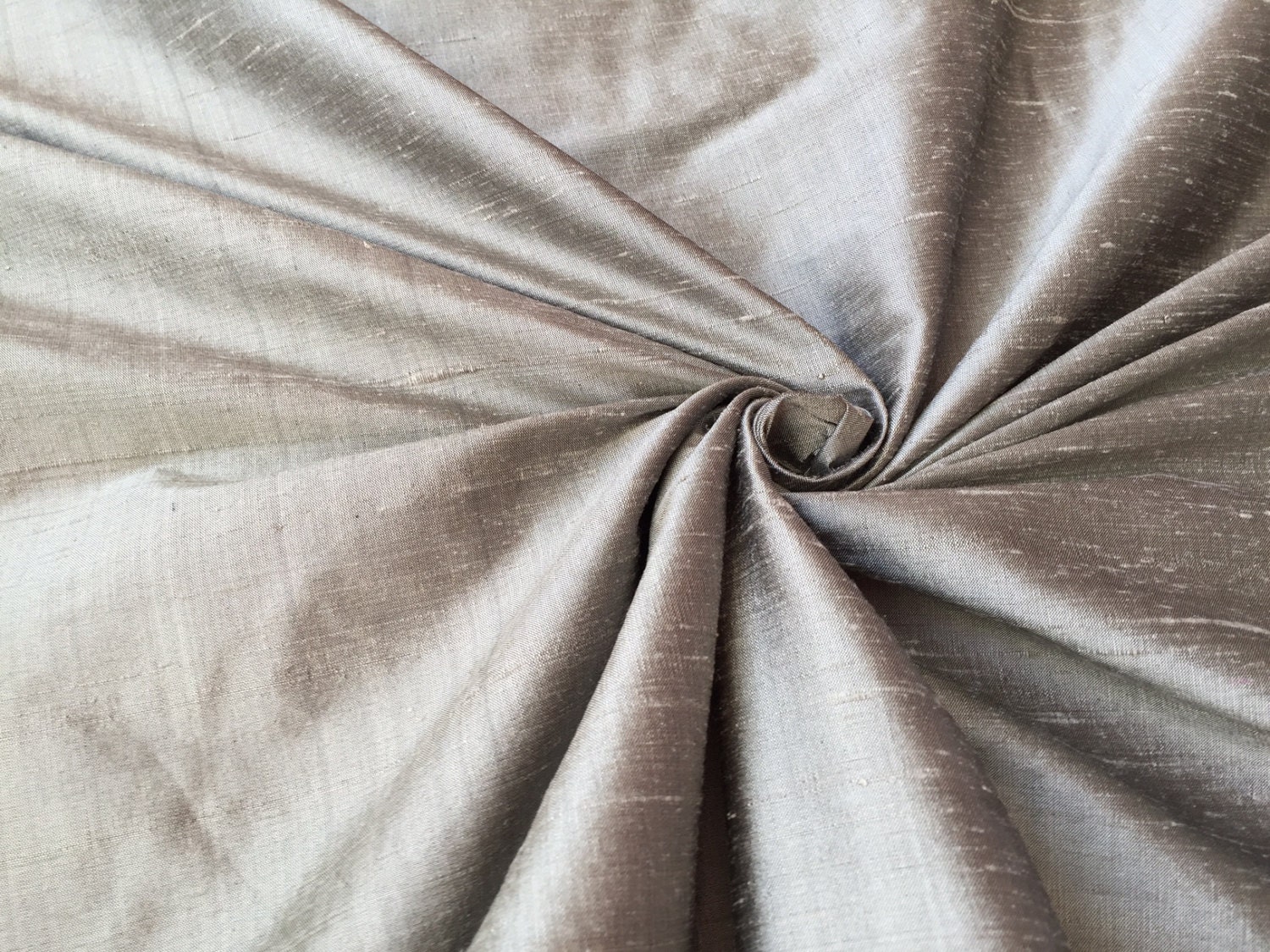 Silver 100 dupioni silk fabric yardage By the Yard 55 wide