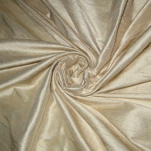 Dark Ivory Beige bridal 100% dupioni silk fabric yardage By the Yard 45&quot; wide SAME DAY SHIPPING