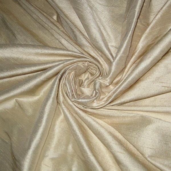 Dark Ivory Beige bridal 100% dupioni silk fabric yardage By the Yard 45" wide SAME DAY SHIPPING
