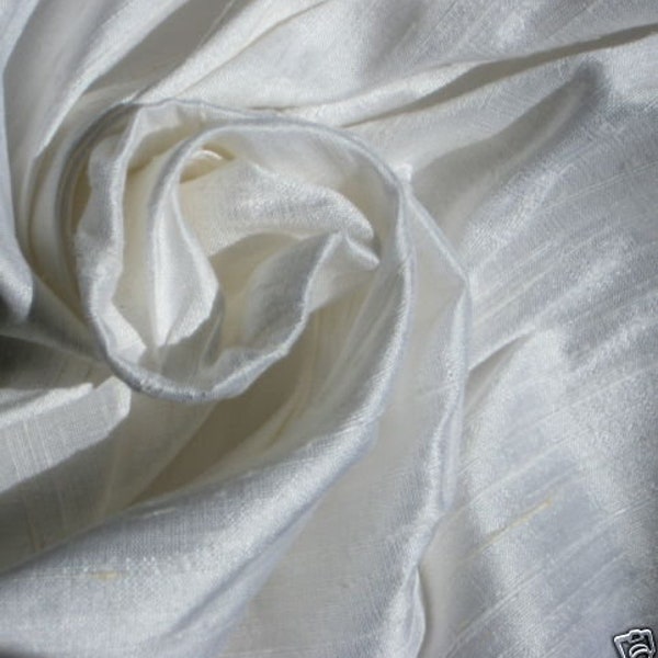 Pure White 100% dupioni silk fabric yardage By the Yard *Now 55" wide* SAME DAY SHIPPING