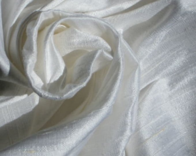Pure White 100% dupioni silk fabric yardage By the Yard *Now 55" wide* SAME DAY SHIPPING