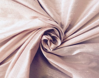 Blush pink bridal 100% dupioni silk fabric yardage By the Yard *Now 55" wide* wedding SAME DAY SHIPPING