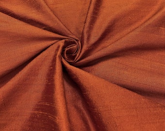 Copper Wine Red iridescent 100% Shantung silk fabric yardage By the Yard *Now 55" wide* SAME DAY SHIPPING