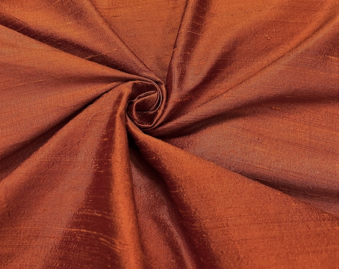 Copper Wine Red iridescent 100% Shantung silk fabric yardage By the Yard *Now 55" wide* SAME DAY SHIPPING