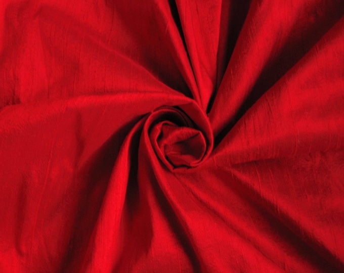 Red 100% dupioni silk fabric yardage By the Yard *Now 55" wide* SAME DAY SHIPPING