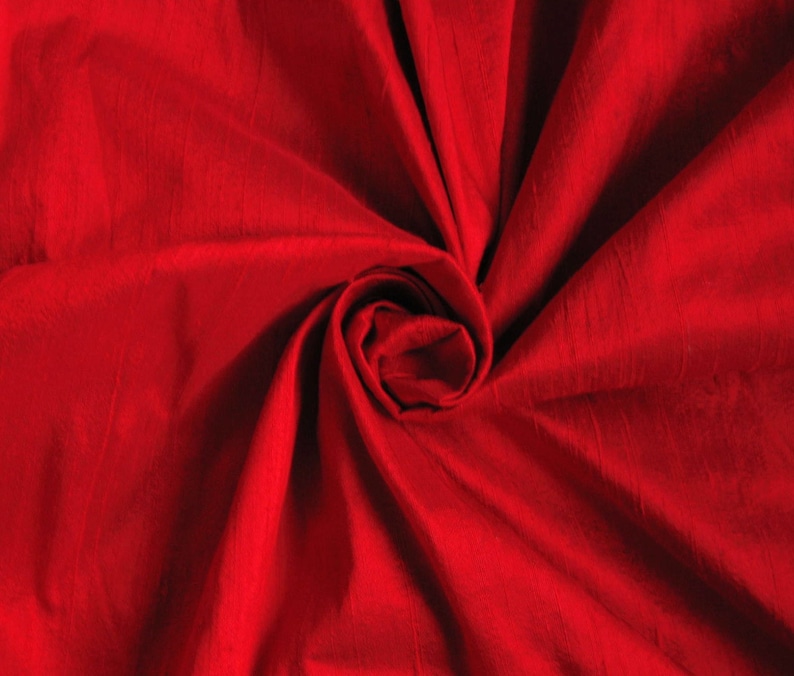 Red 100% dupioni silk fabric yardage By the Yard Now 55 wide SAME DAY SHIPPING image 1