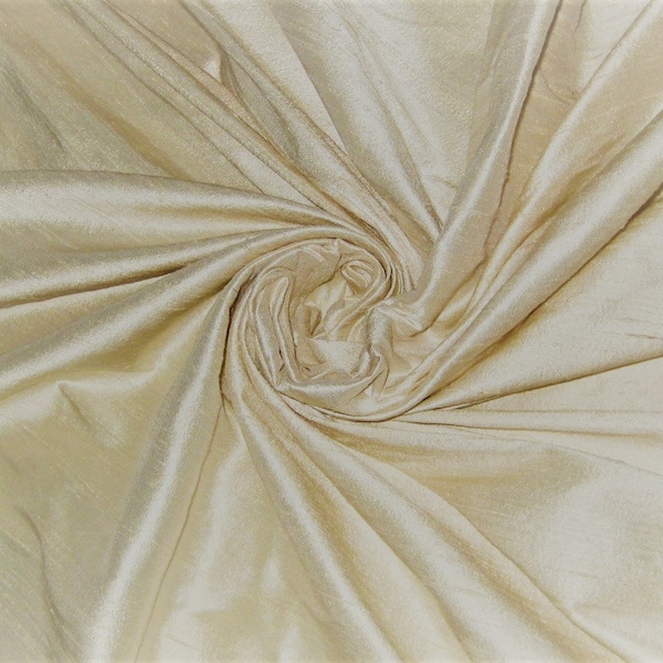 Pure Ivory 100% dupioni silk fabric yardage By the Yard *Now Darker ivory 55" wide* SAME DAY SHIPPING