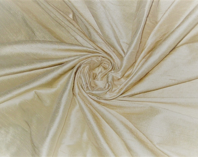Ivory Embroidered Dupioni Silk main image 1