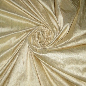 Light Cream or Beige 100% dupioni silk fabric yardage By the Yard 45&quot; wide SAME DAY SHIPPING