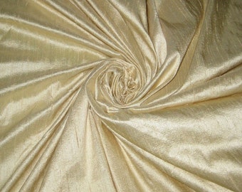 Light Cream or Beige 100% dupioni silk fabric yardage By the Yard 45" wide SAME DAY SHIPPING