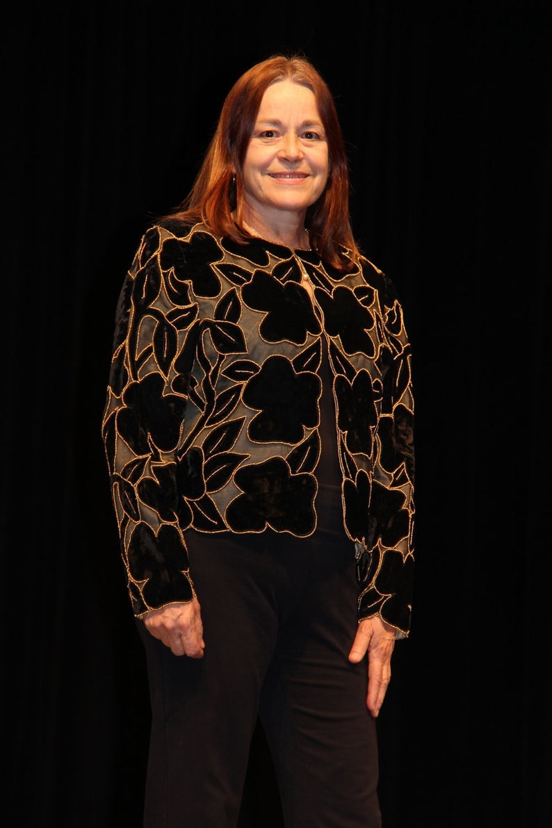 Beaded jacket evening clearance wear