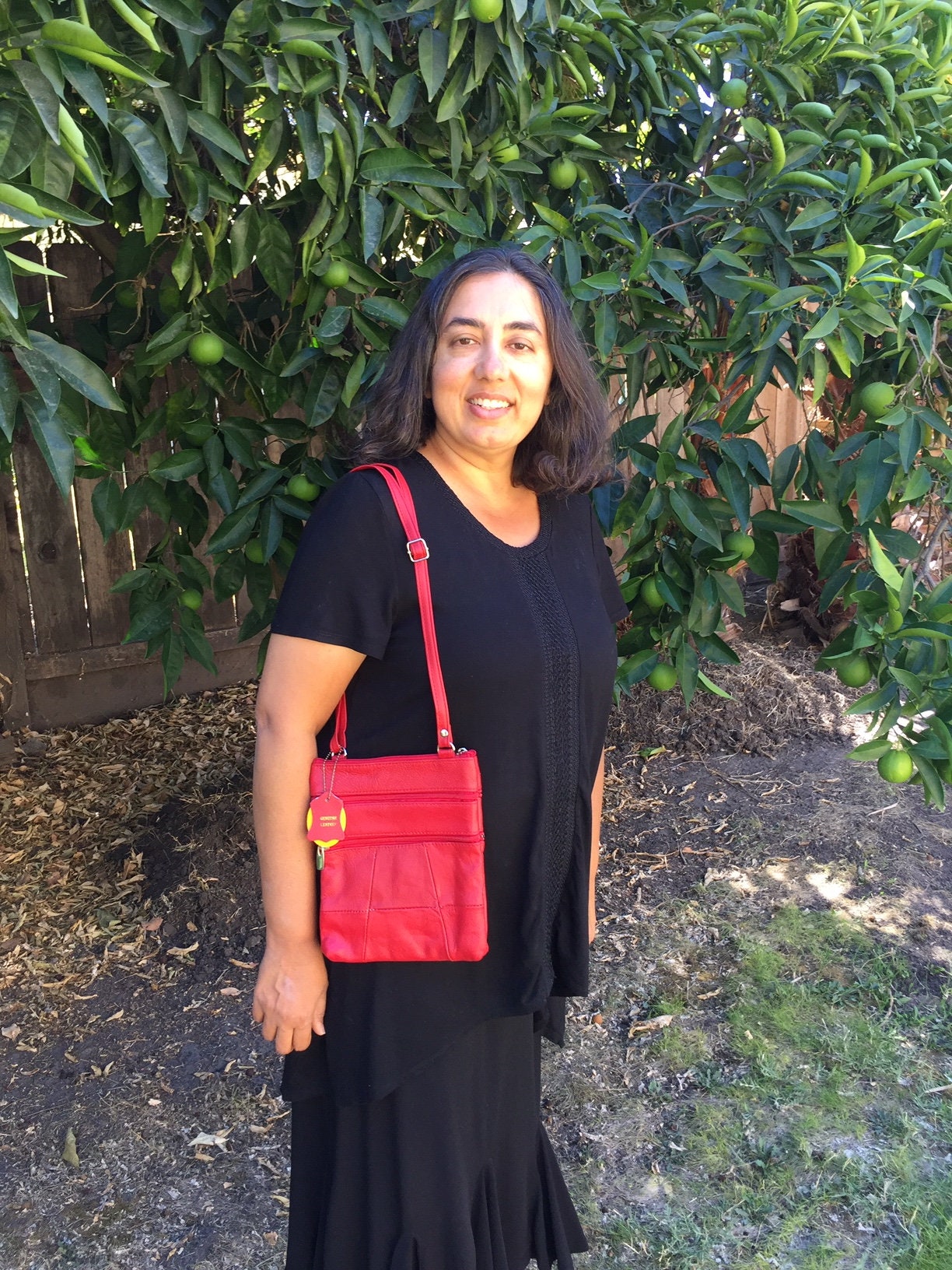 Red Crossbody Bag With Wide Strap