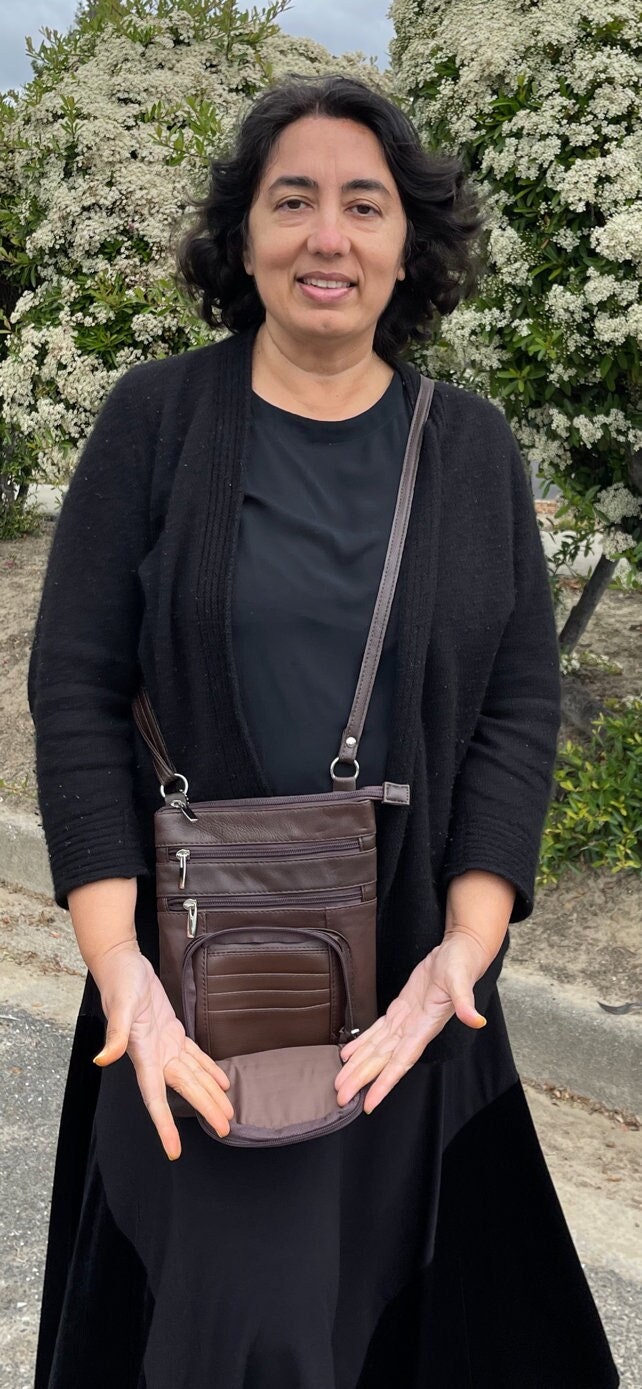 Leather brown purse bag Leather purse crossbody fully adjustable strap