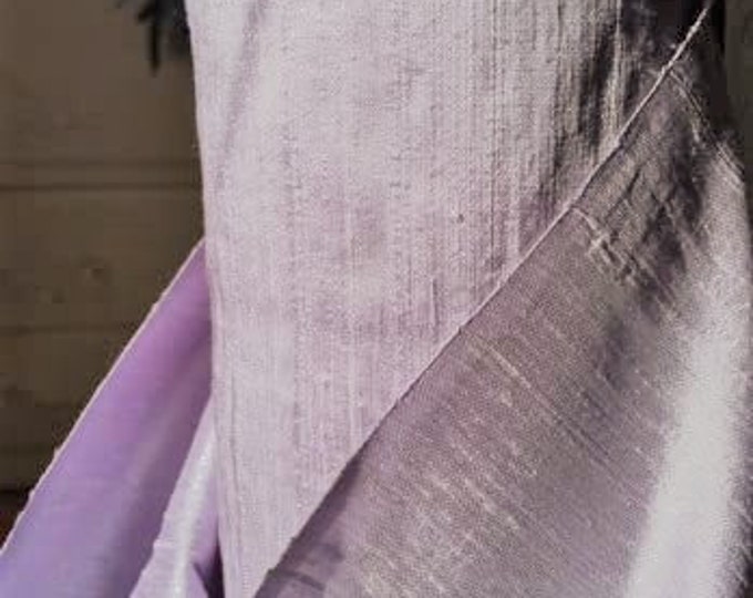 Soft Lilac Lavender Light Purple 100% dupioni silk fabric yardage By the Yard *Now 55" wide* SAME DAY SHIPPING