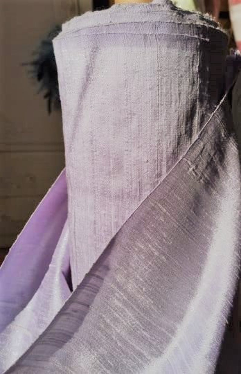 Soft Lilac Lavender Light Purple 100% dupioni silk fabric yardage By the Yard Now 55 wide SAME DAY SHIPPING image 1