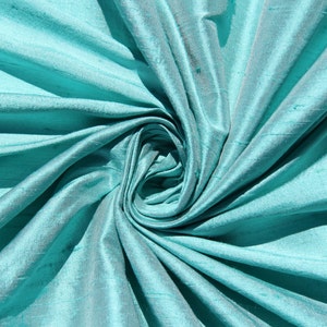 Robin's egg blue 100% dupioni silk fabric yardage By the Yard 45" wide SAME DAY SHIPPING