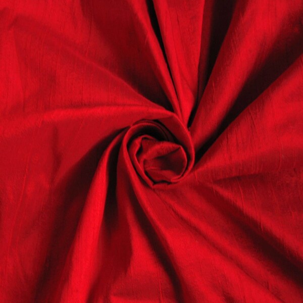 Celestial Blue Red Dupioni Silk Fabric main image 0