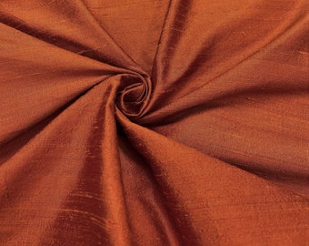 Copper Wine 100% Shantung silk fabric yardage By the Yard *Now 55" wide* SAME DAY SHIPPING