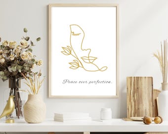 Minimalist Line Art Wall Decor | Empowering Printable Art for Women | Modern Feminine Digital Download | Self-Love Quote | Personalized Gift