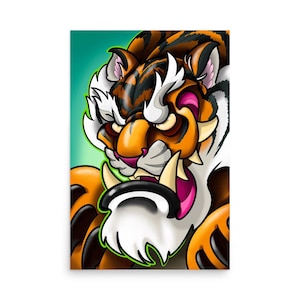 La Tigre De Wonders - Póster de papel mate grueso, arte del tatuaje del tigre