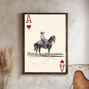 Cowboy Playing Card Art | Western Rider Illustration | Print Ace of the West |