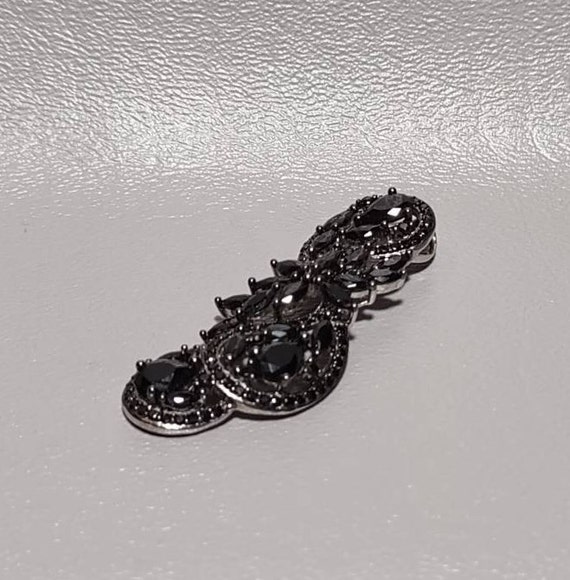 DK Black Spinel Sterling Silver Slide Pendant-Des… - image 2