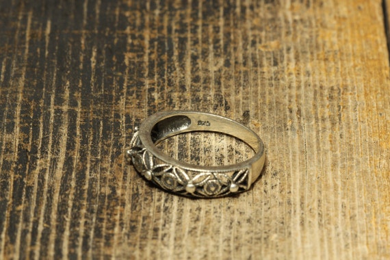 Sterling Silver Signed D Band Ring-Filigree Jewel… - image 5