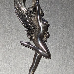 Art Nouveau Style Fairy Nymph Sterling Silver Pendant