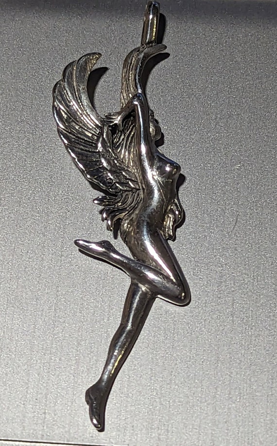 Art Nouveau Style Fairy Nymph Sterling Silver Pend