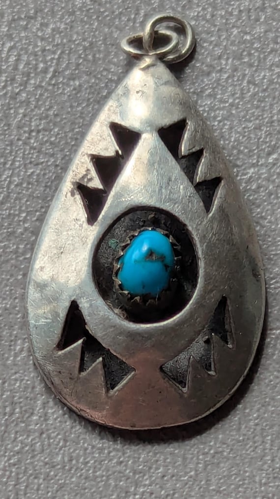 Atkinson Trading Co Navajo Turquoise Sterling Silver Pendant F