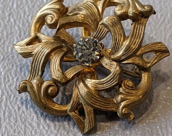 Victorian Gold Filled Diamond Paste Pin-Early Victorian Jewelry