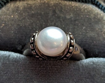 Honora Pallini Anello in argento sterling con perla coltivata d'acqua dolce-regalo per il suo regalo di pietra portafortuna di giugno-anello di dichiarazione con pietra preziosa misura 6
