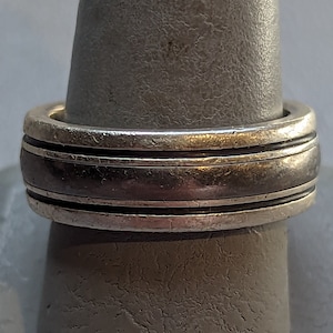James Avery-trouwring voor heren: sterlingzilver 925 en titanium herenring, maat 9 1/2