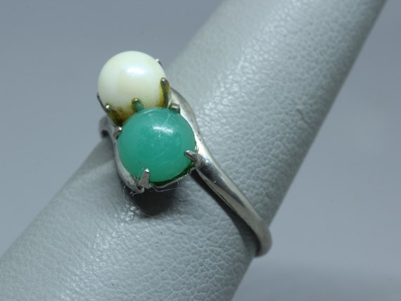 Antique McGrath Hamin Sterling Silver Jade Pearl … - image 3