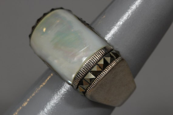 Technibond Sterling Silver Ring: Mother of Pearl … - image 2
