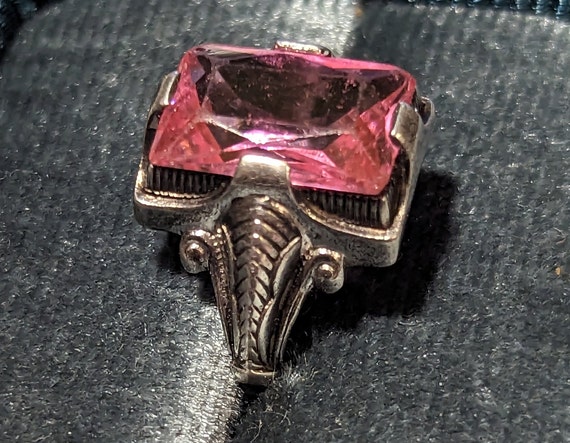 Antique Pink Sapphire Paste Ring-Fine Sterling Si… - image 2