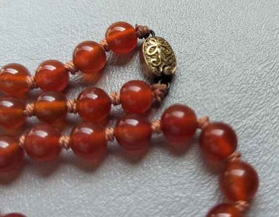 Chinese Carnelian Bead Necklace-Vintage Chinese E… - image 4