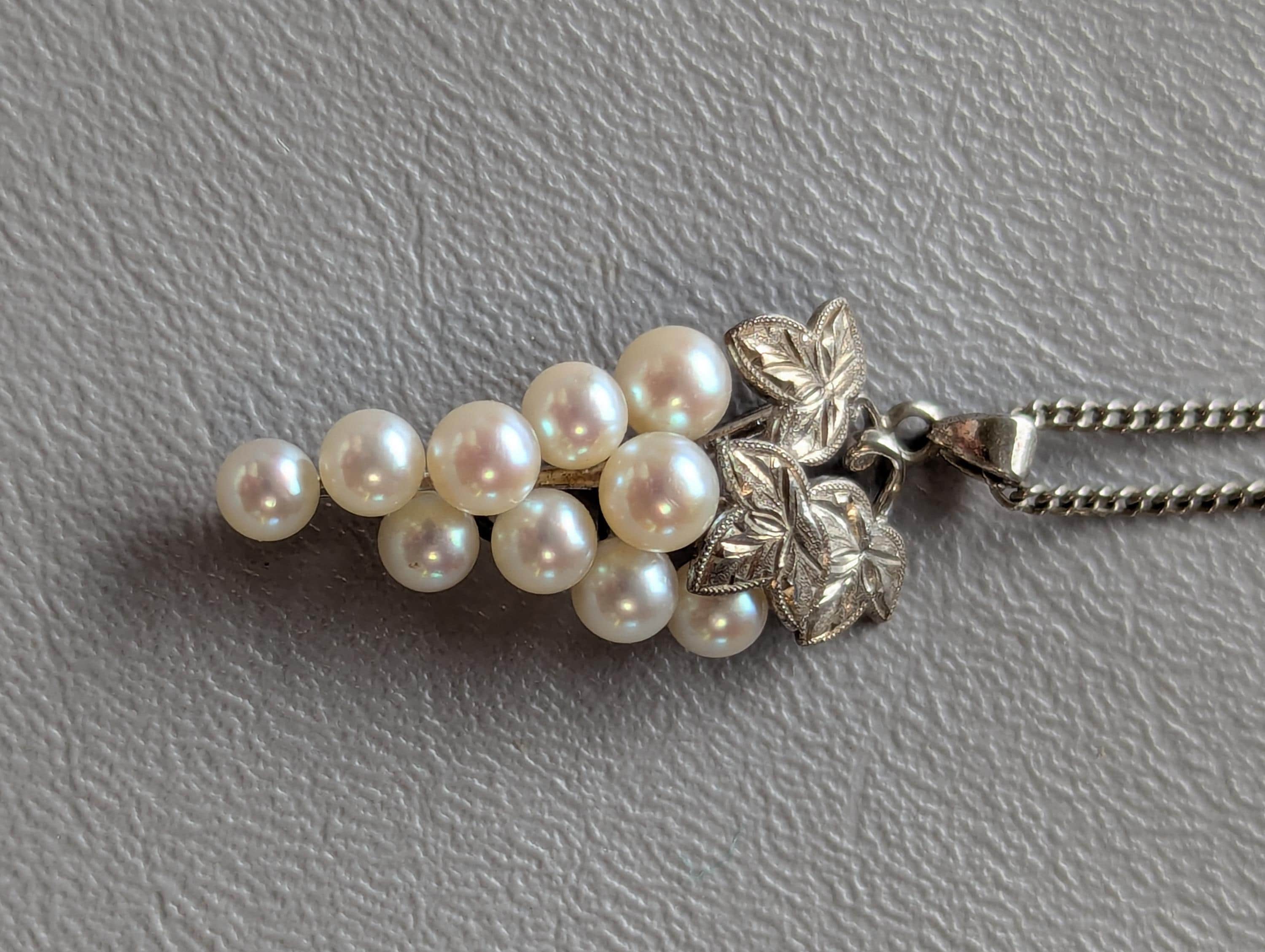Mikimoto 7 Pearl Grape Necklace Rank A Mikimoto Akoya Pearl Grape 