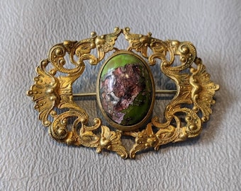 Broche Vintage Faite Main En Fil Laiton - Épée Unique, 3 Pouces